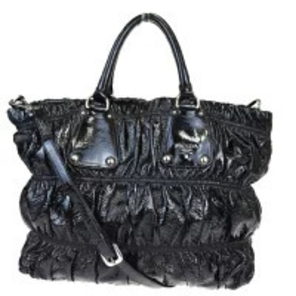 Prada Handbag Shoulder Bag Black Enamel